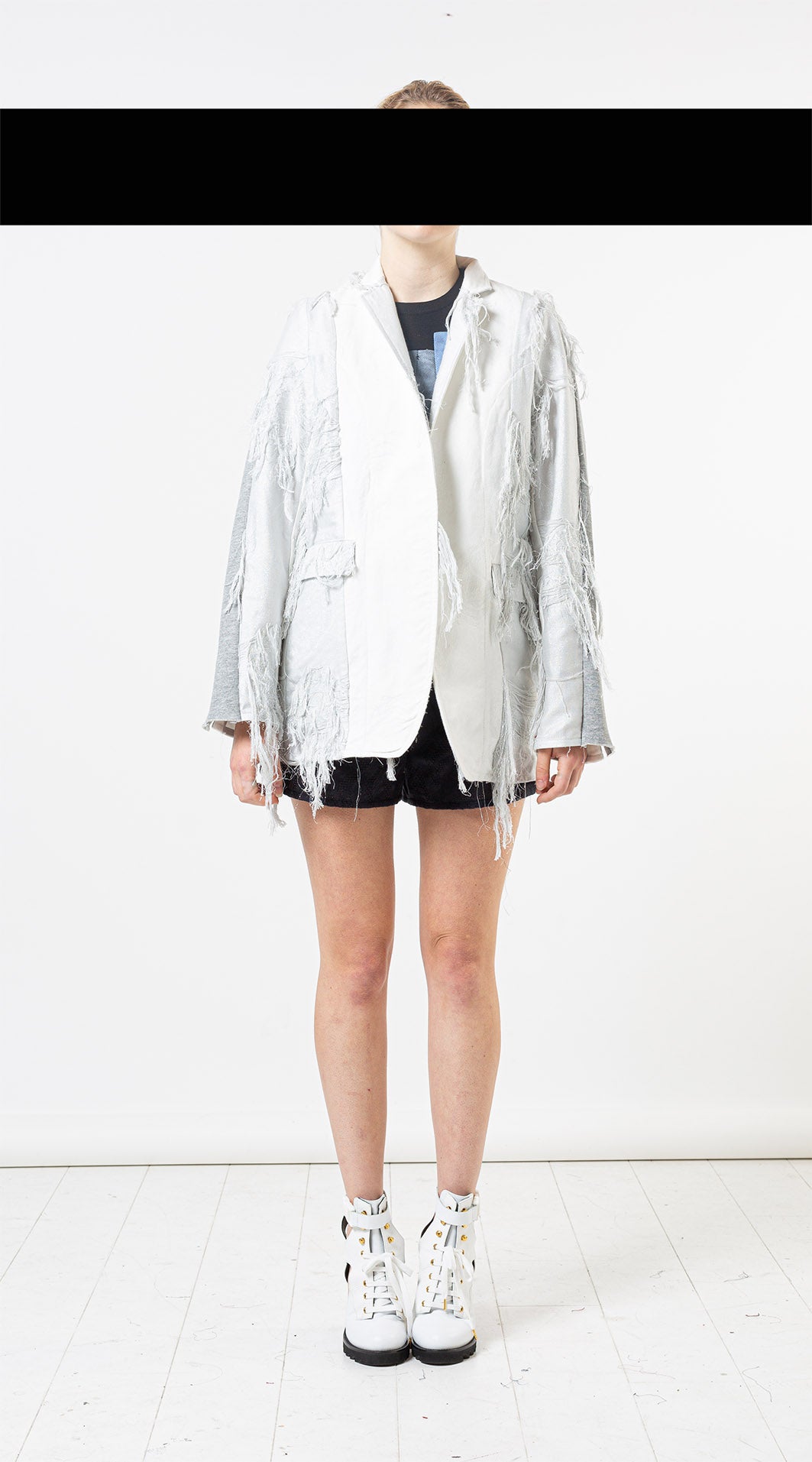 Panelled Oversized Jacket - Grey