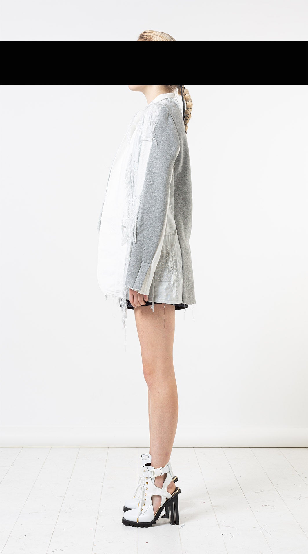 Panelled Oversized Jacket - Grey