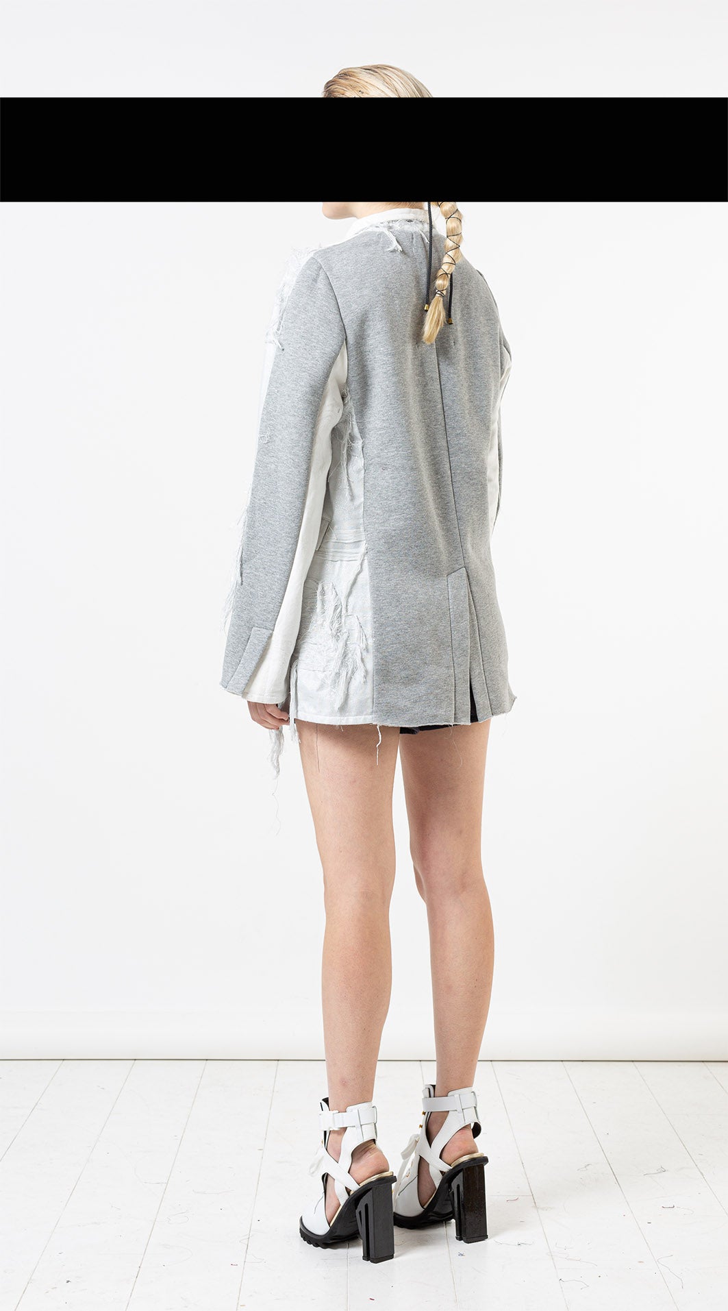 Panelled Oversized Jacket - Grey