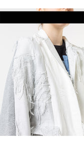 Panelled Oversized Jacket - Grey