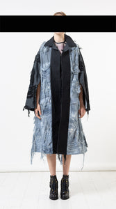 Panelled Raglan Long Coat