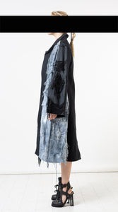 Panelled Raglan Long Coat